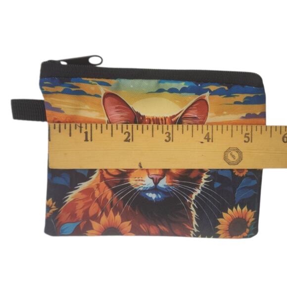 Cat Cosmetic Bag Change Purse Coin Pouch Cat Lovers Small - Picture 2 of 6